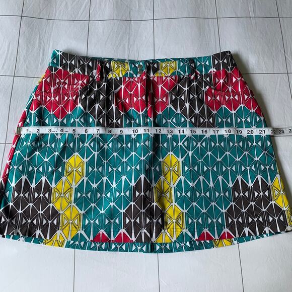 Slazenger Skort Womens 8 Teal Geometric Golf Athletic Casual Modest Active Hike - Picture 7 of 8